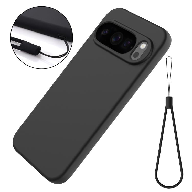 For Google Pixel 10 Pro XL Pure Color Liquid Silicone Shockproof Phone Case(Black) - Google Cases by buy2fix | Online Shopping UK | buy2fix