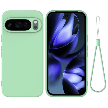 For Google Pixel 10 Pro Pure Color Liquid Silicone Shockproof Phone Case(Green) - Google Cases by buy2fix | Online Shopping UK | buy2fix