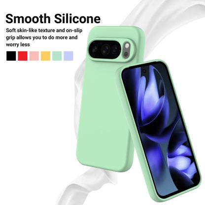 For Google Pixel 10 Pro Pure Color Liquid Silicone Shockproof Phone Case(Green) - Google Cases by buy2fix | Online Shopping UK | buy2fix