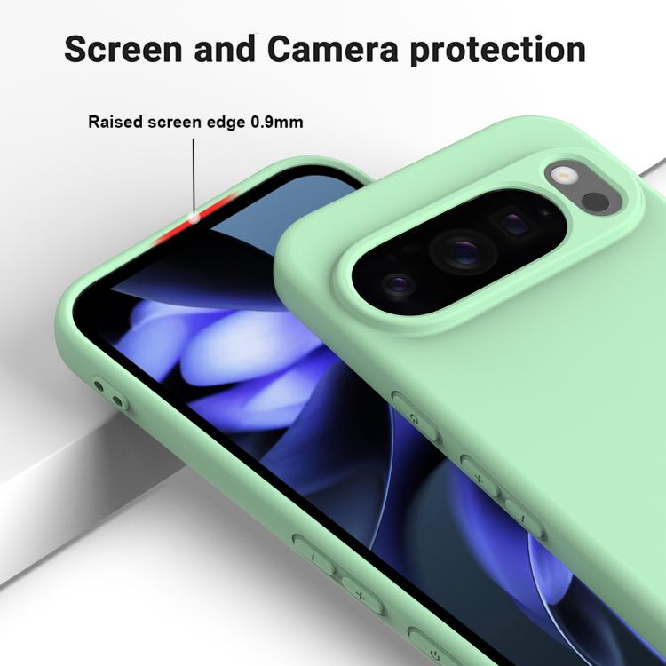 For Google Pixel 10 Pro Pure Color Liquid Silicone Shockproof Phone Case(Green) - Google Cases by buy2fix | Online Shopping UK | buy2fix
