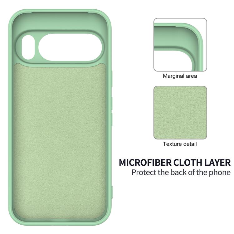 For Google Pixel 10 Pro Pure Color Liquid Silicone Shockproof Phone Case(Green) - Google Cases by buy2fix | Online Shopping UK | buy2fix