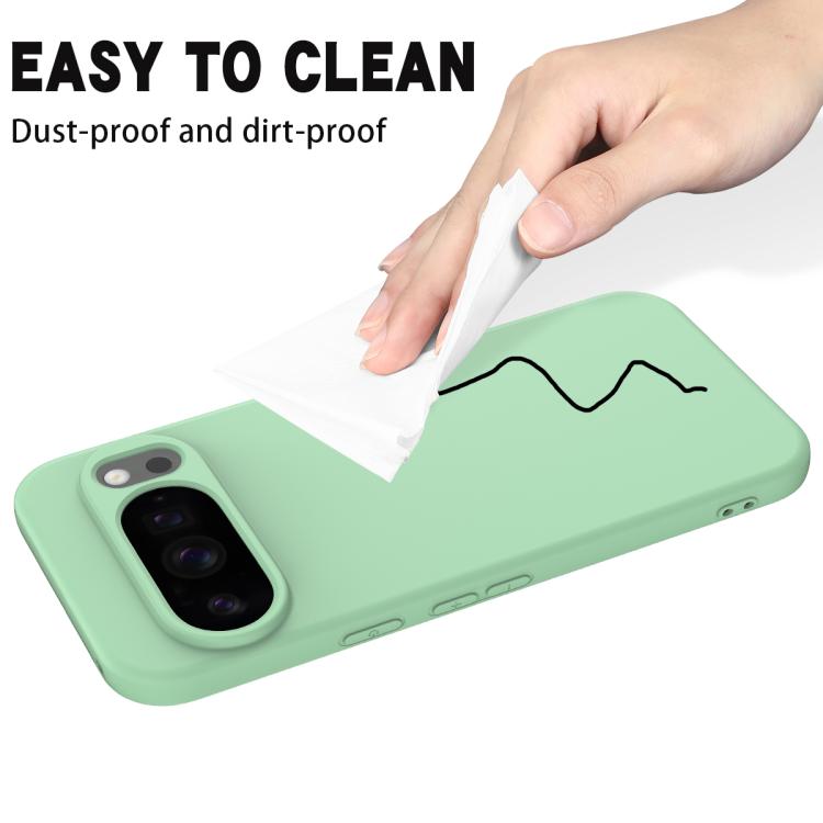 For Google Pixel 10 Pro Pure Color Liquid Silicone Shockproof Phone Case(Green) - Google Cases by buy2fix | Online Shopping UK | buy2fix