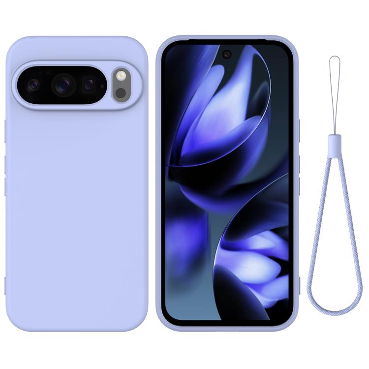 For Google Pixel 10 Pro Pure Color Liquid Silicone Shockproof Phone Case(Purple) - Google Cases by buy2fix | Online Shopping UK | buy2fix