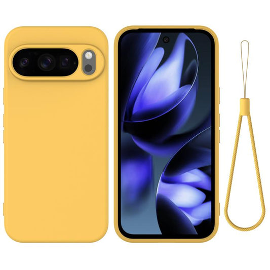 For Google Pixel 10 Pro Pure Color Liquid Silicone Shockproof Phone Case(Yellow) - Google Cases by buy2fix | Online Shopping UK | buy2fix