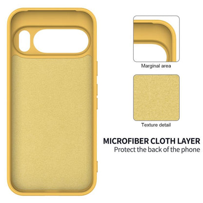 For Google Pixel 10 Pro Pure Color Liquid Silicone Shockproof Phone Case(Yellow) - Google Cases by buy2fix | Online Shopping UK | buy2fix