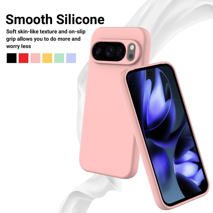 For Google Pixel 10 Pro Pure Color Liquid Silicone Shockproof Phone Case(Pink) - Google Cases by buy2fix | Online Shopping UK | buy2fix