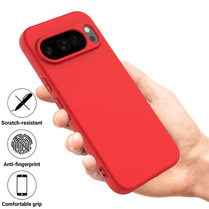 For Google Pixel 10 Pro Pure Color Liquid Silicone Shockproof Phone Case(Red) - Google Cases by buy2fix | Online Shopping UK | buy2fix
