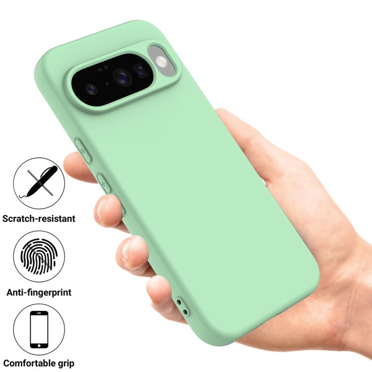 For Google Pixel 10 Pure Color Liquid Silicone Shockproof Phone Case(Green) - Google Cases by buy2fix | Online Shopping UK | buy2fix