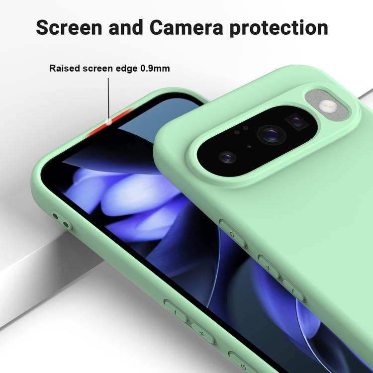 For Google Pixel 10 Pure Color Liquid Silicone Shockproof Phone Case(Green) - Google Cases by buy2fix | Online Shopping UK | buy2fix