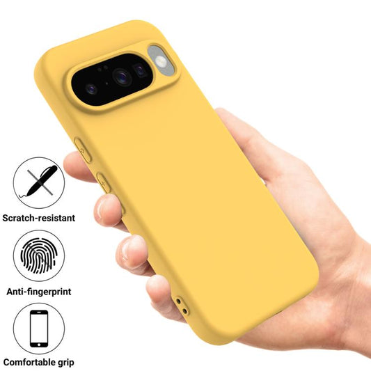 For Google Pixel 10 Pure Color Liquid Silicone Shockproof Phone Case(Yellow) - Google Cases by buy2fix | Online Shopping UK | buy2fix