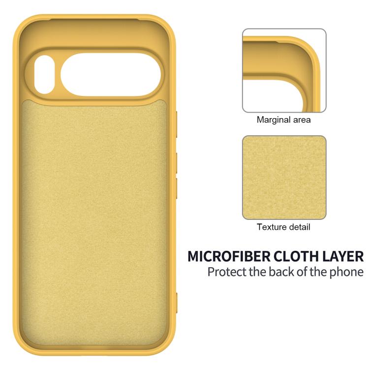 For Google Pixel 10 Pure Color Liquid Silicone Shockproof Phone Case(Yellow) - Google Cases by buy2fix | Online Shopping UK | buy2fix