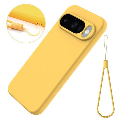 For Google Pixel 10 Pure Color Liquid Silicone Shockproof Phone Case(Yellow) - Google Cases by buy2fix | Online Shopping UK | buy2fix
