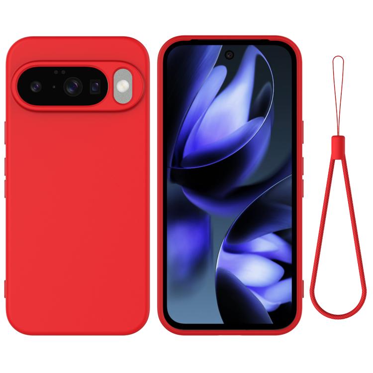 For Google Pixel 10 Pure Color Liquid Silicone Shockproof Phone Case(Red) - Google Cases by buy2fix | Online Shopping UK | buy2fix
