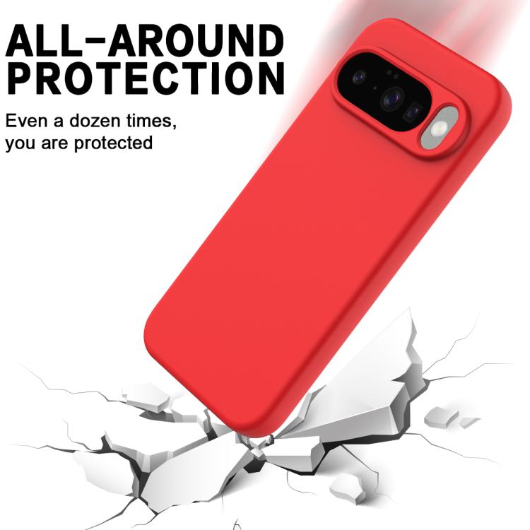 For Google Pixel 10 Pure Color Liquid Silicone Shockproof Phone Case(Red) - Google Cases by buy2fix | Online Shopping UK | buy2fix