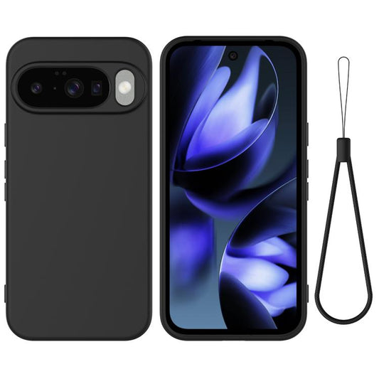 For Google Pixel 10 Pure Color Liquid Silicone Shockproof Phone Case(Black) - Google Cases by buy2fix | Online Shopping UK | buy2fix