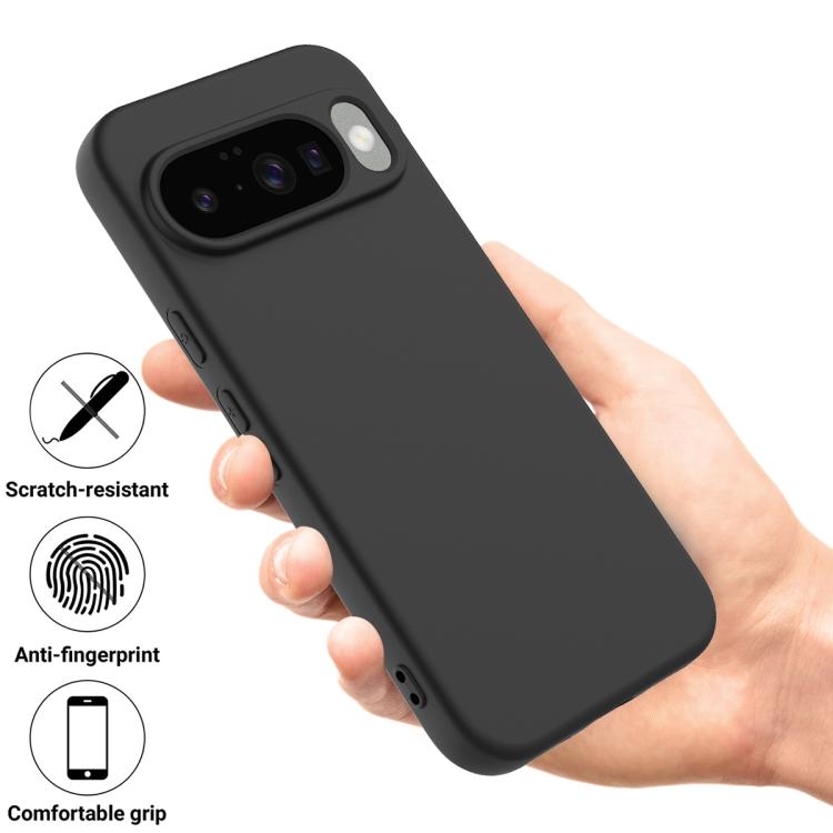For Google Pixel 10 Pure Color Liquid Silicone Shockproof Phone Case(Black) - Google Cases by buy2fix | Online Shopping UK | buy2fix