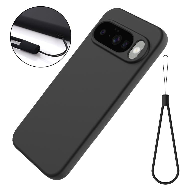 For Google Pixel 10 Pure Color Liquid Silicone Shockproof Phone Case(Black) - Google Cases by buy2fix | Online Shopping UK | buy2fix