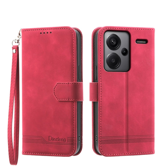 For Xiaomi Redmi Note 13 Pro+ Dierfeng Dream Line TPU + PU Leather Phone Case(Red) -  by buy2fix | Online Shopping UK | buy2fix