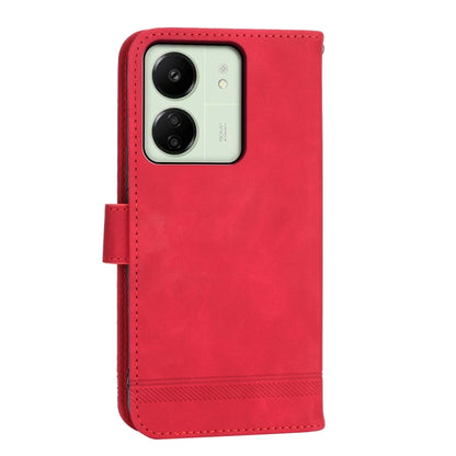 For Xiaomi Redmi 13C Dierfeng Dream Line TPU + PU Leather Phone Case(Red) by buy2fix