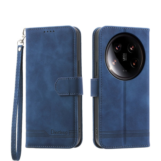 For Xiaomi 14 Ultra Dierfeng Dream Line TPU + PU Leather Phone Case(Blue)
