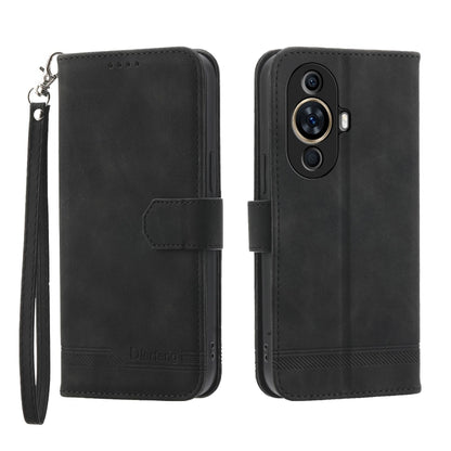 For Huawei nova 11 Dierfeng Dream Line TPU Hybrid PU Leather Phone Case(Black) - Huawei Cases by buy2fix | Online Shopping UK | buy2fix