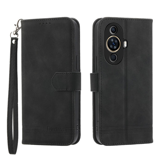 For Huawei nova 11 Dierfeng Dream Line TPU Hybrid PU Leather Phone Case(Black) - Huawei Cases by buy2fix | Online Shopping UK | buy2fix