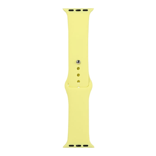 For Apple Watch Series 9&8&7 41mm / SE 3&SE 2&6&SE&5&4 40mm / 3&2&1 38mm Silicone Watch Band, Long Section (Men)(Shiny Yellow)