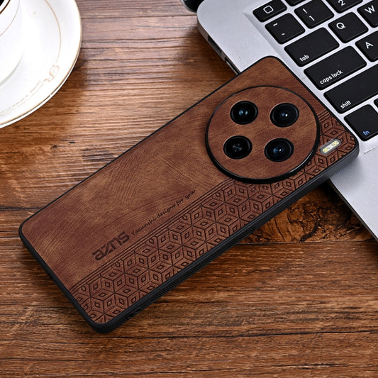 For vivo X100 AZNS 3D Embossed Skin Feel Phone Case(Brown) - vivo Cases by AZNS | Online Shopping UK | buy2fix
