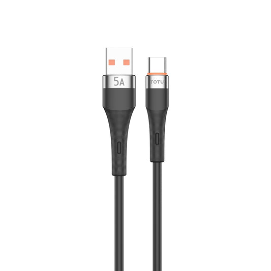 TOTU CB-2 Series USB to Type-C Aluminum Alloy Skin Feel Data Cable, Length:1m(Black) - USB-C & Type-C Cable by TOTUDESIGN | Online Shopping UK | buy2fix