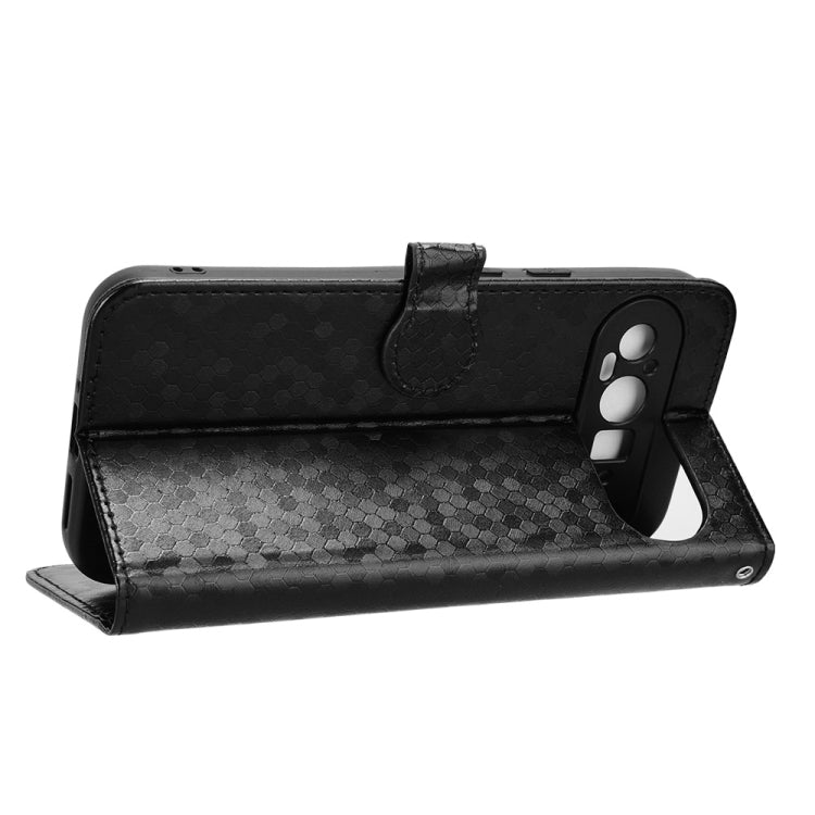 For Google Pixel 9 Honeycomb Dot Texture Leather Phone Case(Black) by buy2fix