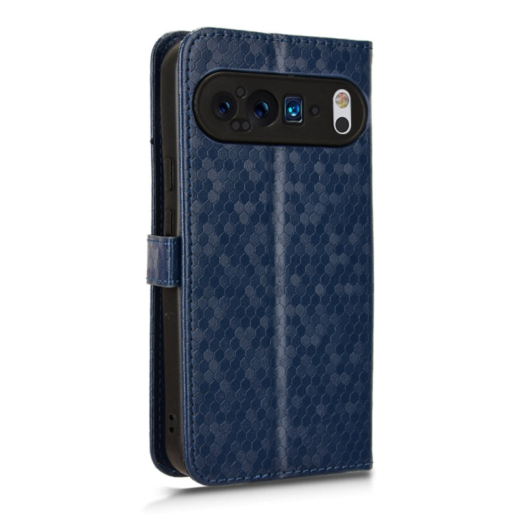 For Google Pixel 9 Honeycomb Dot Texture Leather Phone Case(Blue) by buy2fix