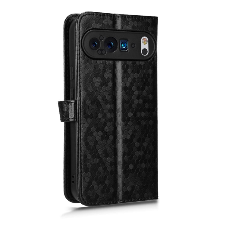 For Google Pixel 9 Pro XL Honeycomb Dot Texture Leather Phone Case(Black) by buy2fix