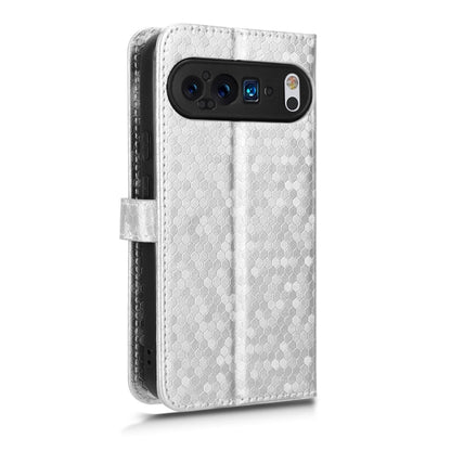 For Google Pixel 9 Pro XL Honeycomb Dot Texture Leather Phone Case(Silver) by buy2fix