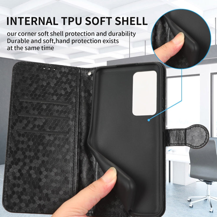 For Xiaomi 14 Pro Honeycomb Dot Texture Leather Phone Case(Green) - 14 Pro Cases by buy2fix | Online Shopping UK | buy2fix