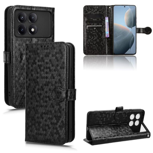 For Xiaomi Redmi K70 5G / K70 Pro 5G Honeycomb Dot Texture Leather Phone Case(Black) - Xiaomi Cases by buy2fix | Online Shopping UK | buy2fix