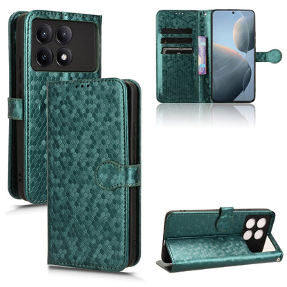 For Xiaomi Redmi K70 5G / K70 Pro 5G Honeycomb Dot Texture Leather Phone Case(Green) - Xiaomi Cases by buy2fix | Online Shopping UK | buy2fix