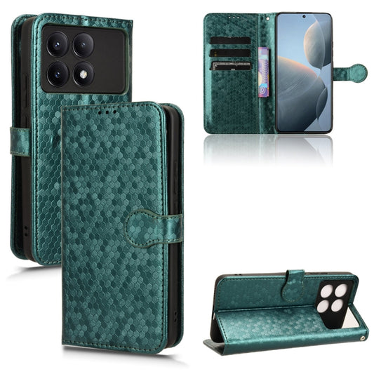 For Xiaomi Redmi K70 5G / K70 Pro 5G Honeycomb Dot Texture Leather Phone Case(Green) - Xiaomi Cases by buy2fix | Online Shopping UK | buy2fix