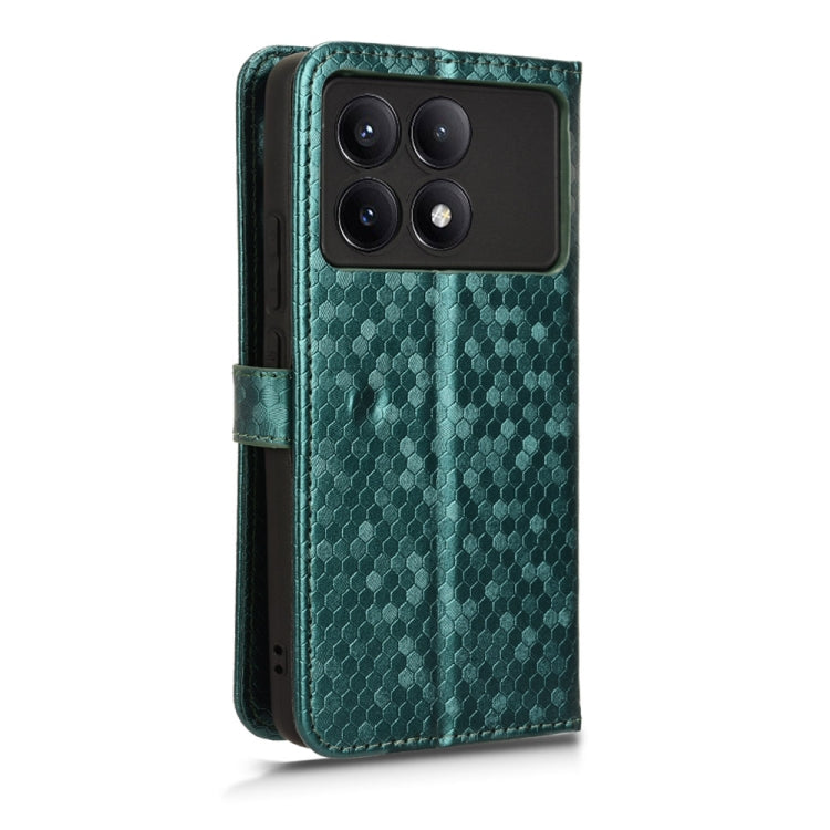 For Xiaomi Redmi K70 5G / K70 Pro 5G Honeycomb Dot Texture Leather Phone Case(Green) - Xiaomi Cases by buy2fix | Online Shopping UK | buy2fix