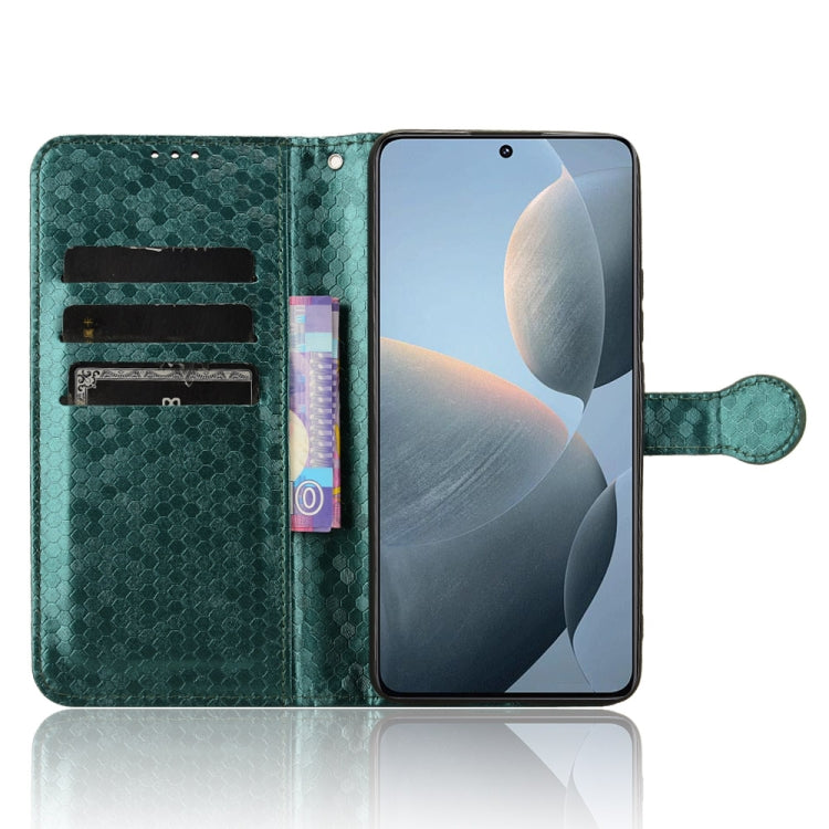 For Xiaomi Redmi K70 5G / K70 Pro 5G Honeycomb Dot Texture Leather Phone Case(Green) - Xiaomi Cases by buy2fix | Online Shopping UK | buy2fix