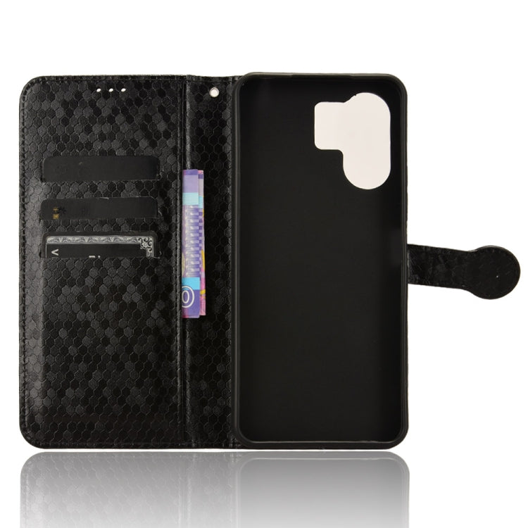 For Xiaomi Redmi 13C 5G / 4G Honeycomb Dot Texture Leather Phone Case(Black) by buy2fix