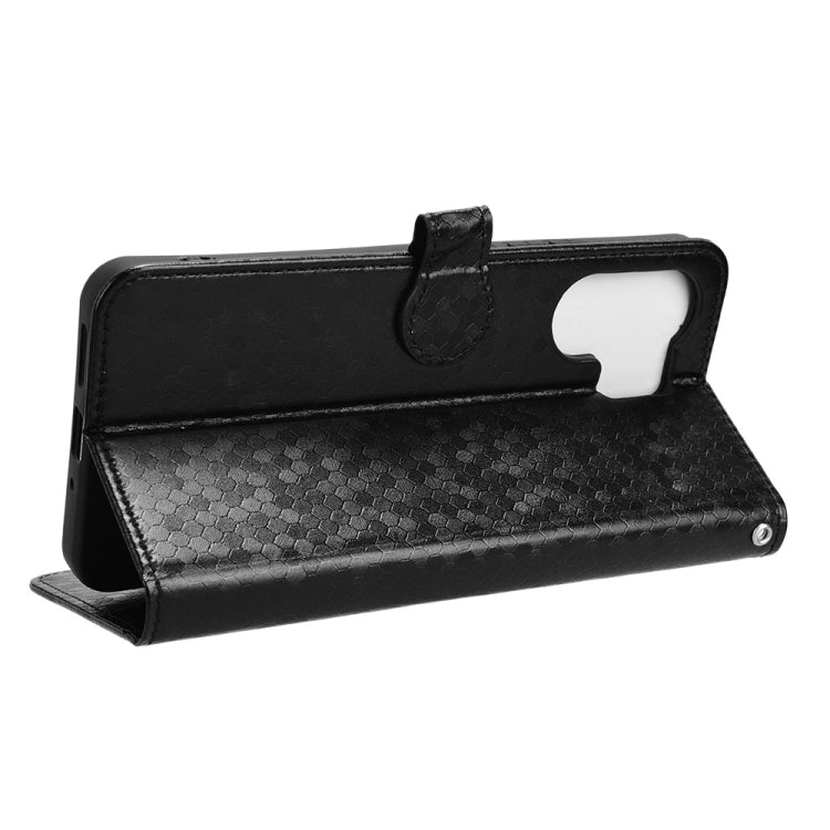 For Xiaomi Redmi 13C 5G / 4G Honeycomb Dot Texture Leather Phone Case(Black) by buy2fix