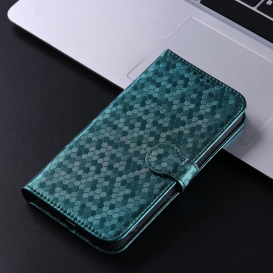 For Xiaomi Redmi Note 13 4G Honeycomb Dot Texture Leather Phone Case(Green) - Xiaomi Cases by buy2fix | Online Shopping UK | buy2fix