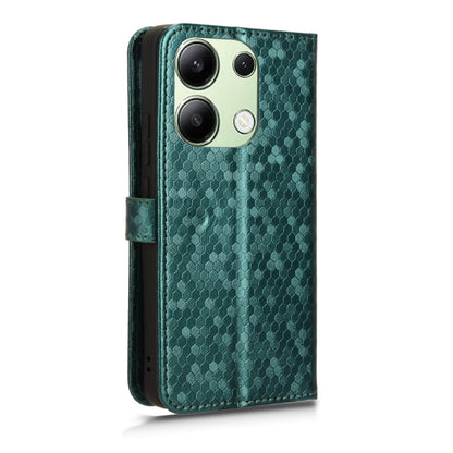 For Xiaomi Redmi Note 13 4G Honeycomb Dot Texture Leather Phone Case(Green) - Xiaomi Cases by buy2fix | Online Shopping UK | buy2fix