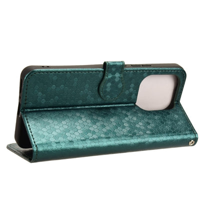 For Xiaomi Redmi Note 13 4G Honeycomb Dot Texture Leather Phone Case(Green) - Xiaomi Cases by buy2fix | Online Shopping UK | buy2fix