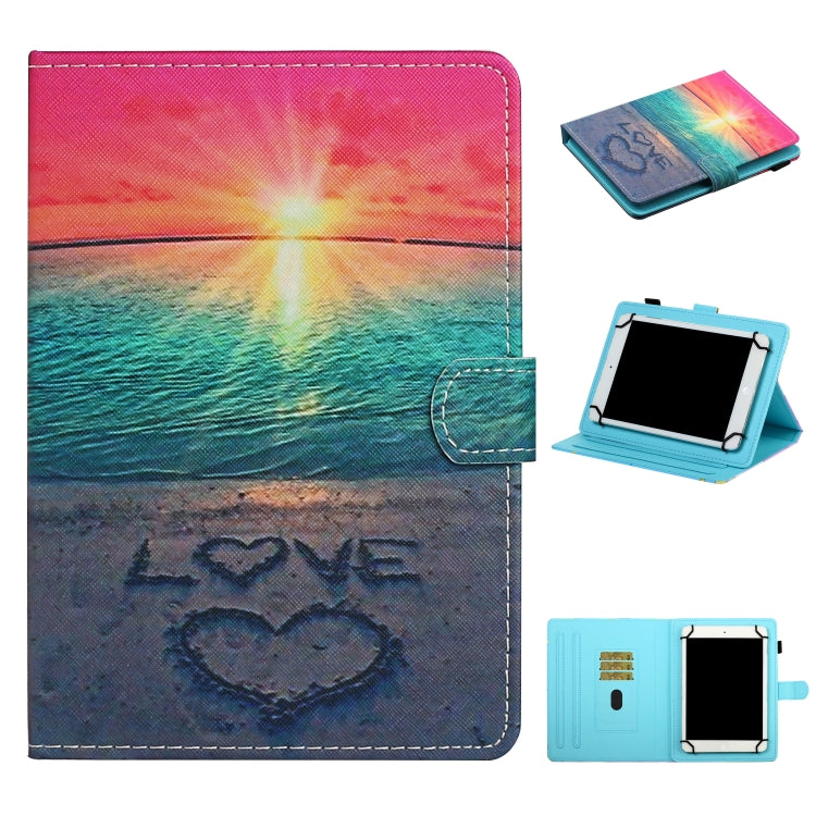 For 7 inch Universal Tablet PC Colored Drawing Pattern Horizontal Flip Leather Case with Holder & Card Slots(Sunrise) - 7 inch by buy2fix | Online Shopping UK | buy2fix