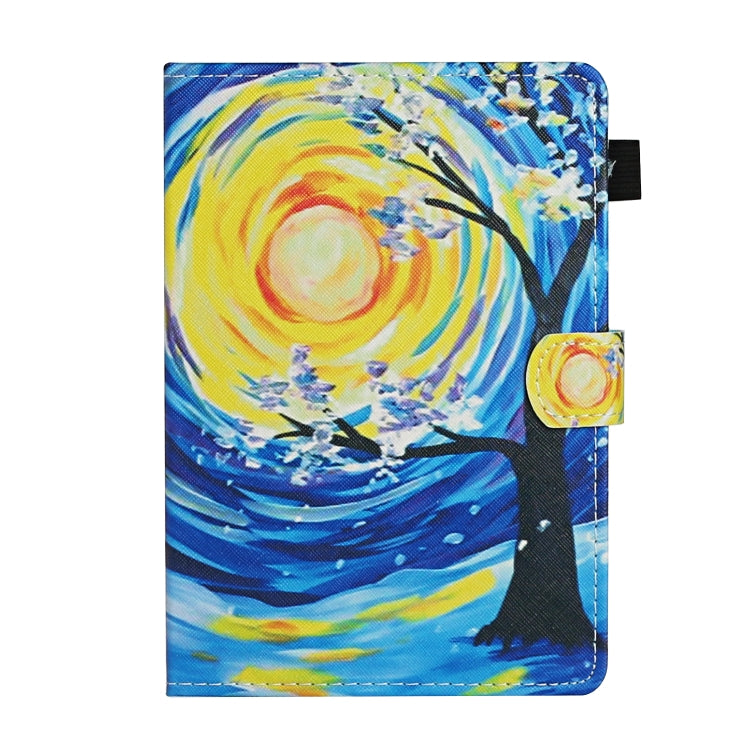 For 10 inch Universal Tablet PC Colored Drawing Pattern Horizontal Flip Leather Case with Holder & Card Slots(Starry Sky Tree) - 10 - 11 inch by buy2fix | Online Shopping UK | buy2fix