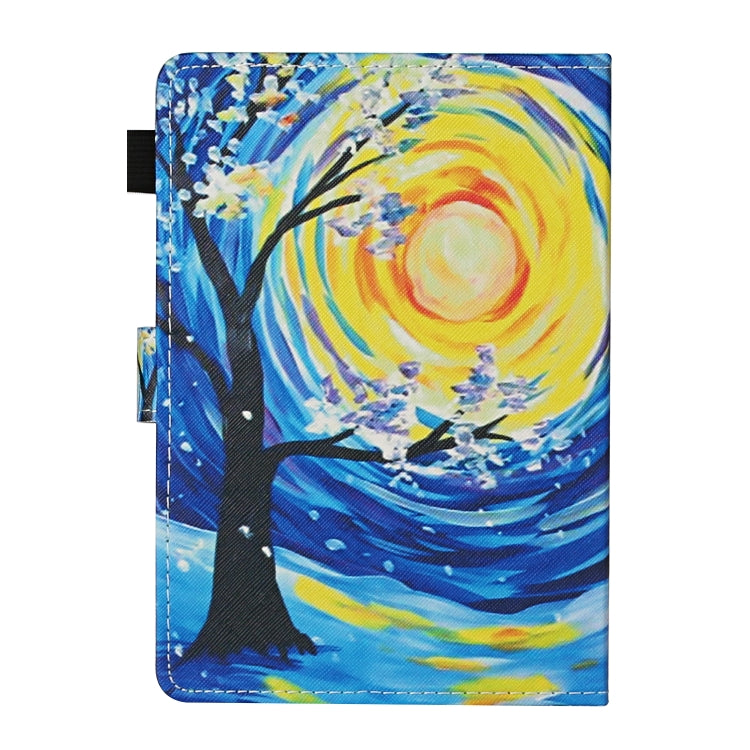 For 10 inch Universal Tablet PC Colored Drawing Pattern Horizontal Flip Leather Case with Holder & Card Slots(Starry Sky Tree) - 10 - 11 inch by buy2fix | Online Shopping UK | buy2fix