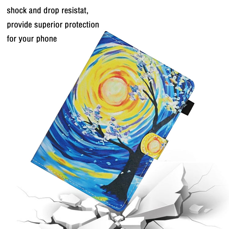 For 10 inch Universal Tablet PC Colored Drawing Pattern Horizontal Flip Leather Case with Holder & Card Slots(Starry Sky Tree) - 10 - 11 inch by buy2fix | Online Shopping UK | buy2fix
