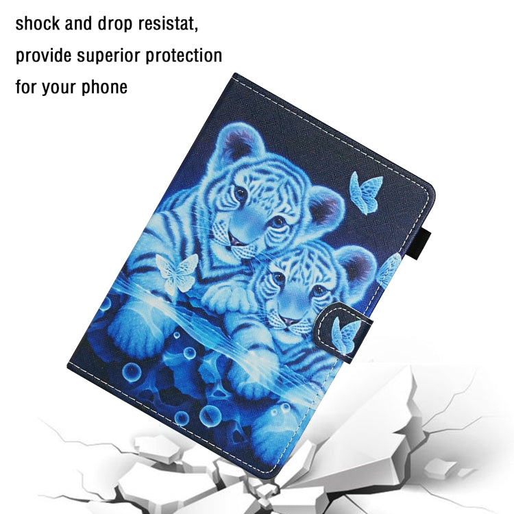 For 10 inch Universal Tablet PC Colored Drawing Pattern Horizontal Flip Leather Case with Holder & Card Slots(Tiger) - 10 - 11 inch by buy2fix | Online Shopping UK | buy2fix