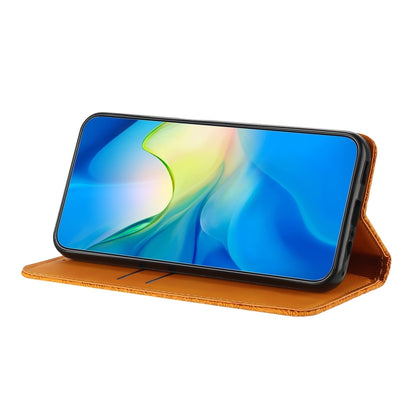 For Xiaomi Redmi 13C Ethnic Embossed Adsorption Leather Phone Case(Yellow) by buy2fix